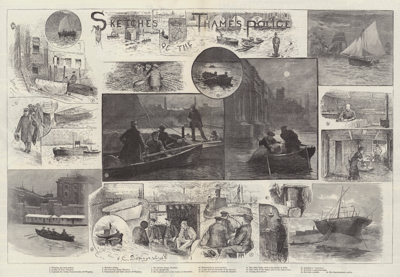 Sketches of the Thames Police by Henry Charles Seppings Wright