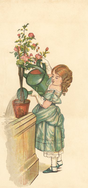The Princess Gardening (color lithograph) by Henry Hetherington Emmerson