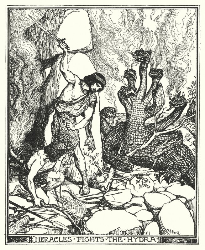 Heracles fights the Hydra by Henry Justice Ford