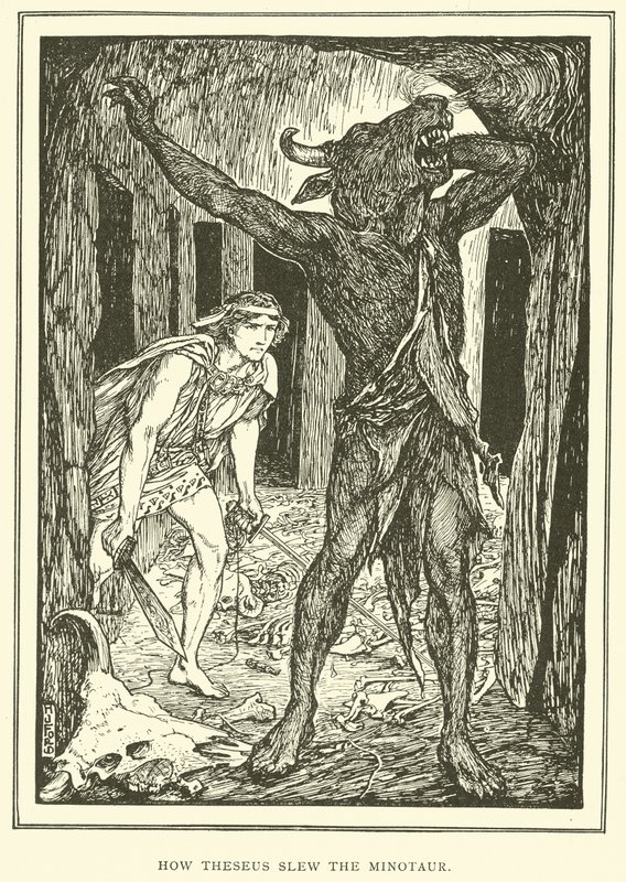 How Theseus Slew the Minotaur by Henry Justice Ford