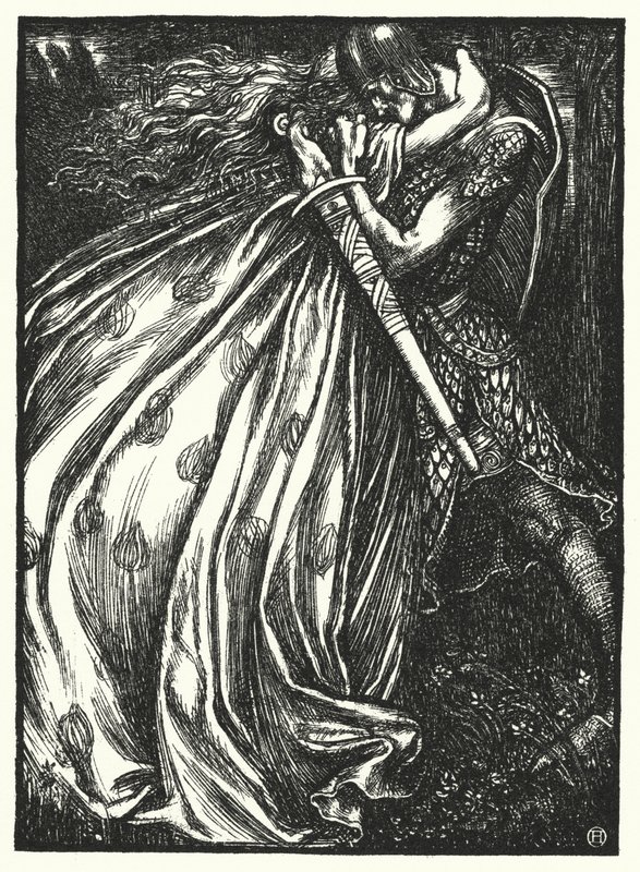 Tristram and Iseult (engraving) by Henry Ospovat