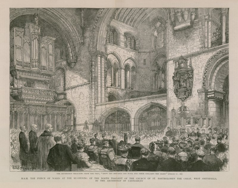 St Bartholomew the Great (engraving) by Henry William Brewer