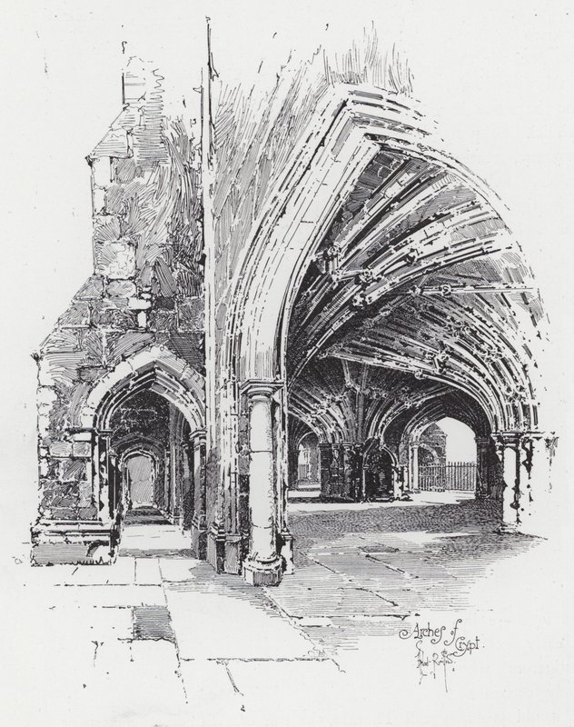 Arches of Crypt by Herbert (after) Railton