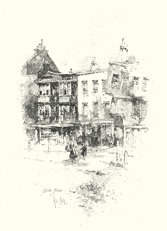 Grub Street, London (litho) by Herbert (after) Railton