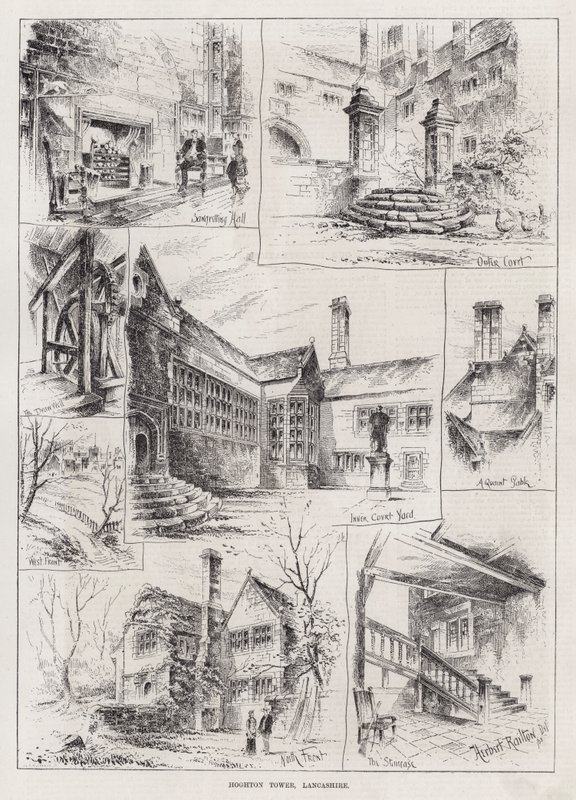 Hoghton Tower, Lancashire by Herbert (after) Railton