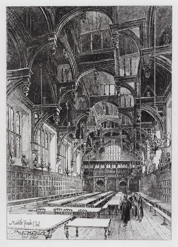 Middle Temple Hall by Herbert (after) Railton
