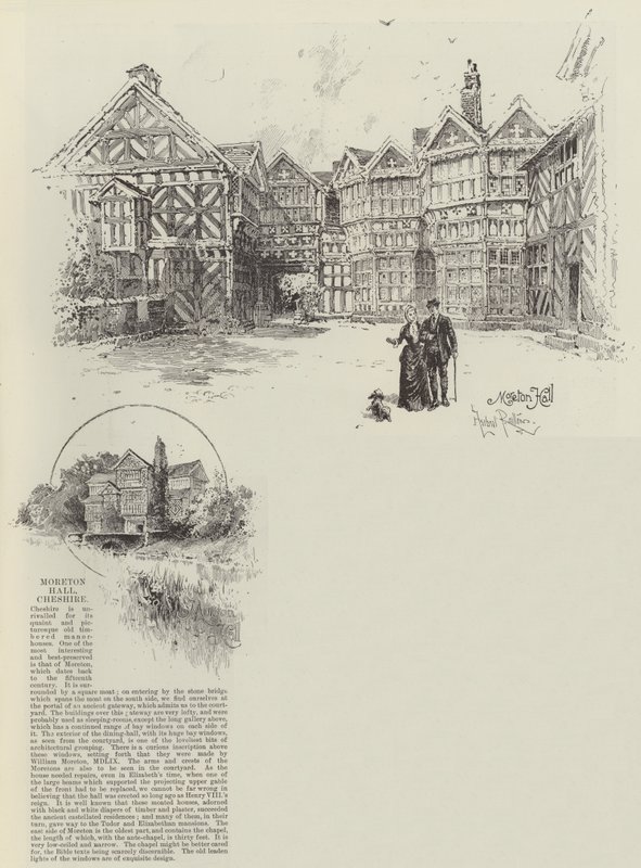 Moreton Hall in Cheshire by Herbert Railton