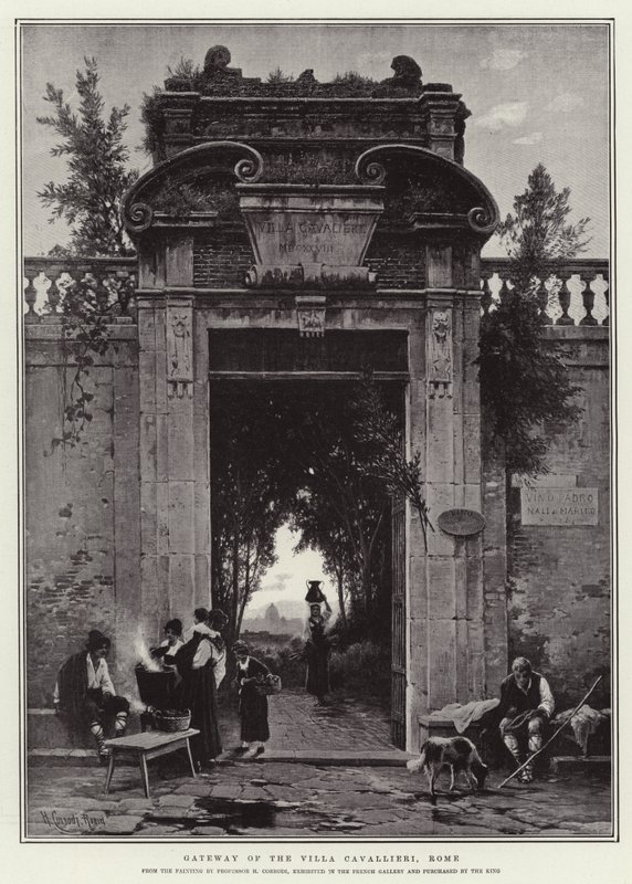 Gateway of the Villa Cavallieri, Rome by Hermann David Salomon Corrodi