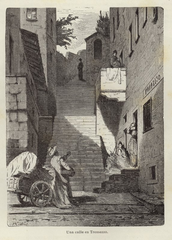 A street in Tremezzo by Hermann Kaulbach