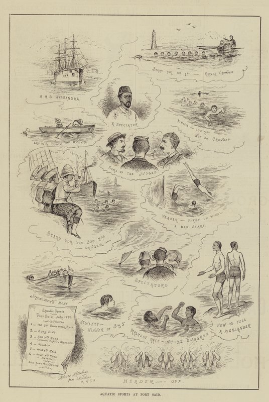 Aquatic Sports at Port Said by Horace Morehen
