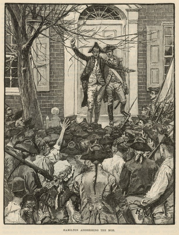 Hamilton Addressing the Mob by Howard (after) Pyle