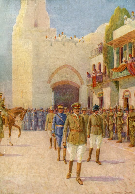 Lord Allenby entering Jerusalem by Howard Davie