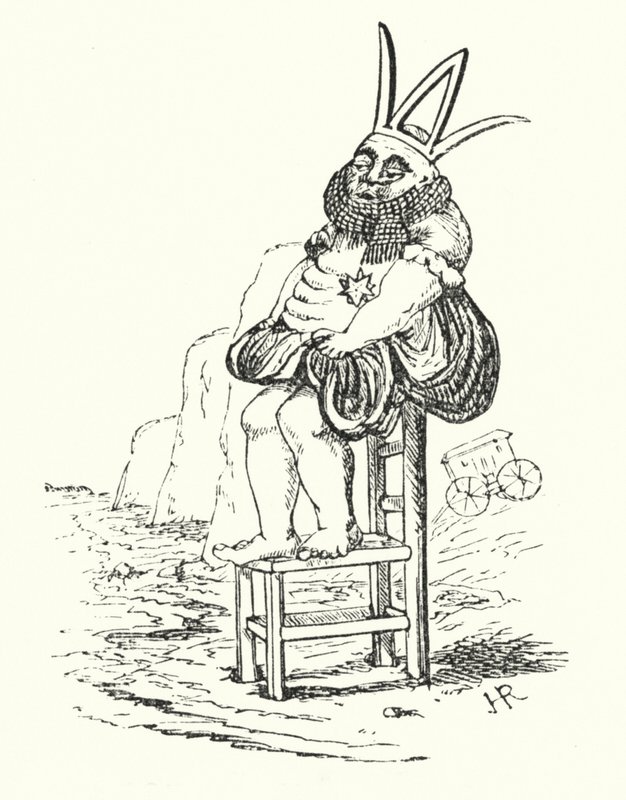 King Canute (lithograph) by Hugh Rowley