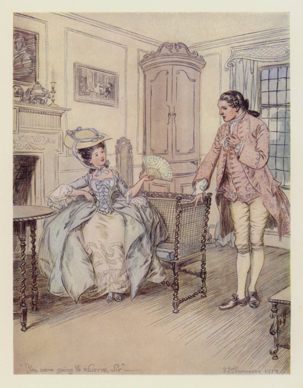 Miss Hardcastle and Charles Marlow by Hugh Thomson