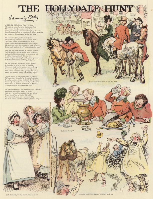 Series of Illustrations Depicting the Hollydale Hunt by Hugh Thomson