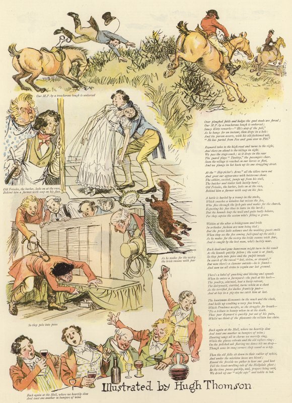 Series of illustrations depicting the Hollydale Hunt by Hugh Thomson
