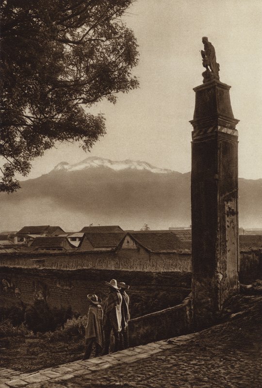 Mexico: Amecameca with Iztaccihuatl by Hugo Brehme