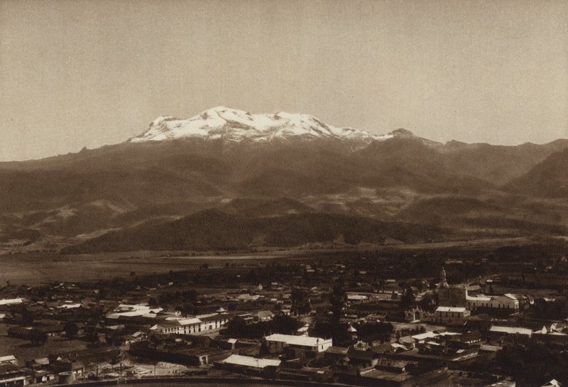 Mexico: Amecameca with Iztaccihuatl by Hugo Brehme