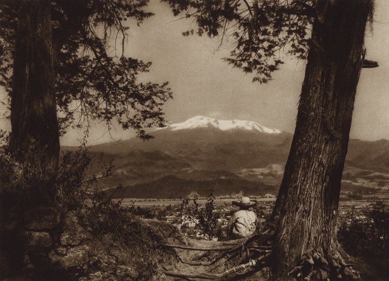 Mexico: Amecameca with Iztaccihuatl by Hugo Brehme