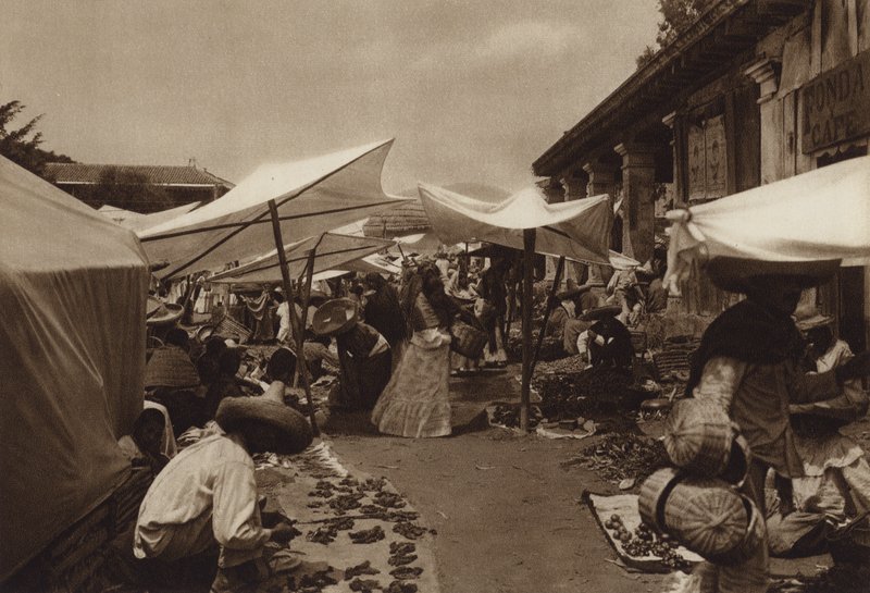 Mexico: Market in Amecameca by Hugo Brehme