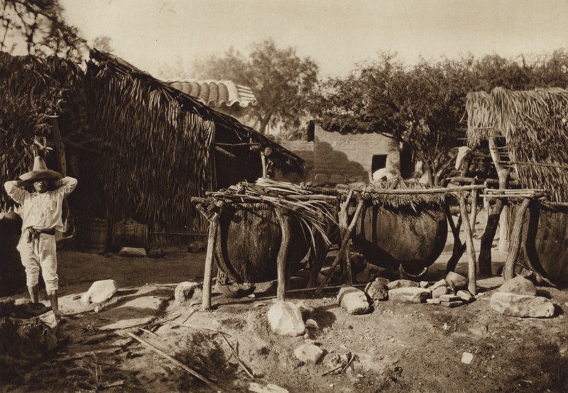 Mexico: Mezcal, Distillery of aguardiente by Hugo Brehme