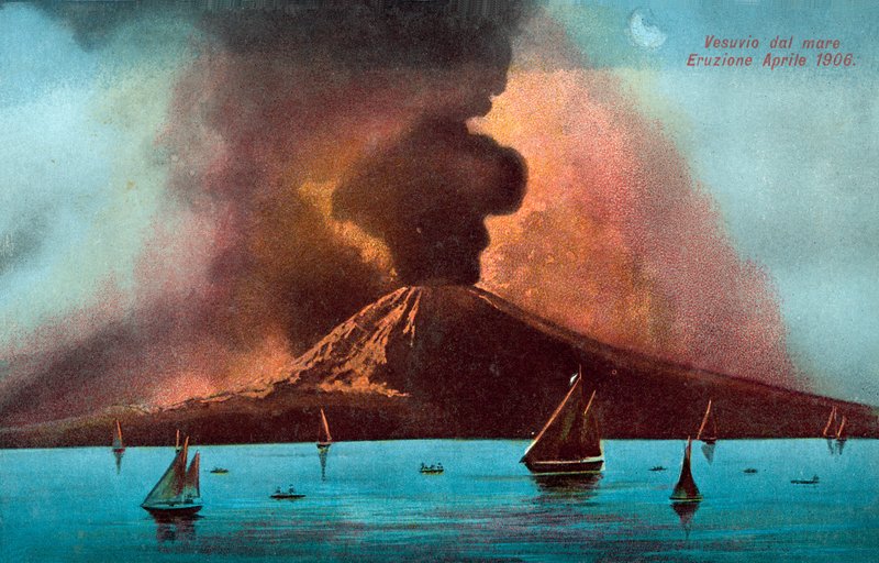 Eruption of Vesuvius, April 1906 by Italian School