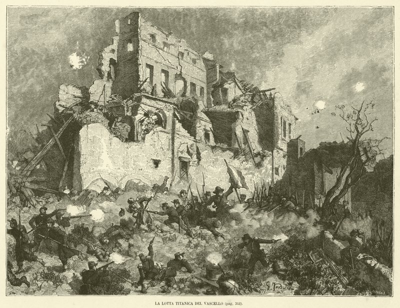 The Titanic Struggle of the Vessel (engraving) by Italian School