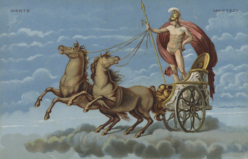 Mars in His Chariot by Italian School
