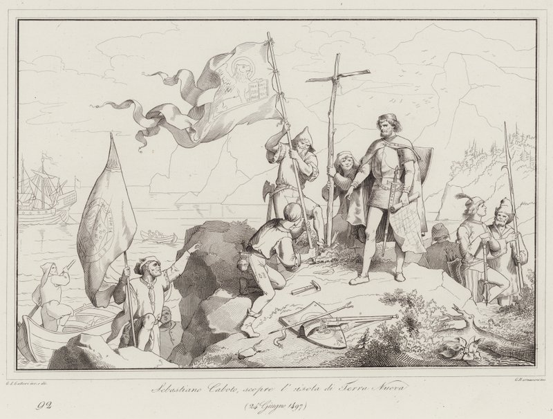 Sebastian Cabot Discovers the Island of Newfoundland by Italian School