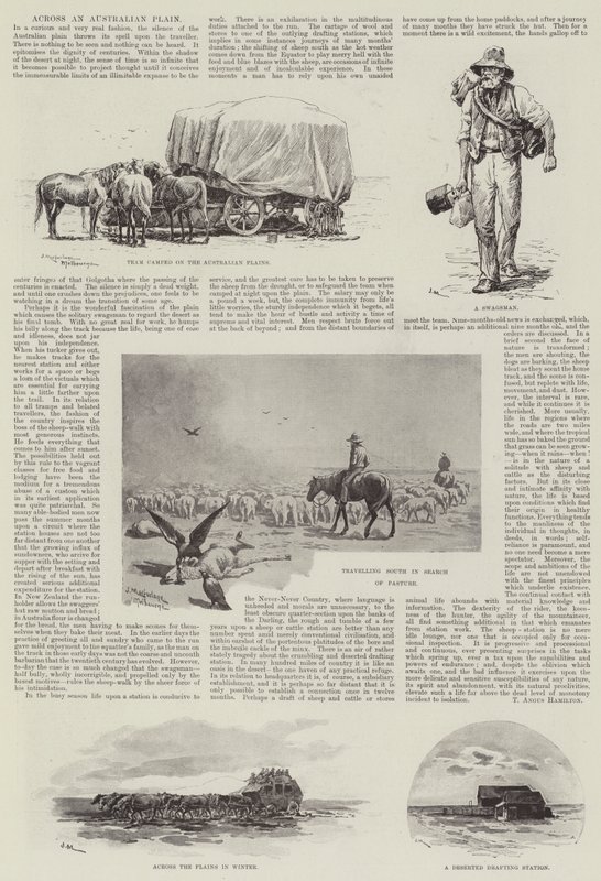 Across an Australian Plain (engraving) by J. Macfarlane
