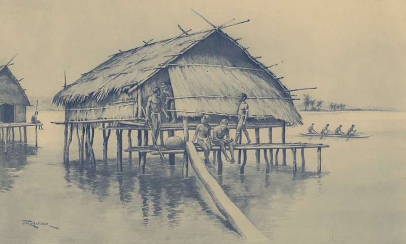 Marine village of New Guinea by J. Macfarlane
