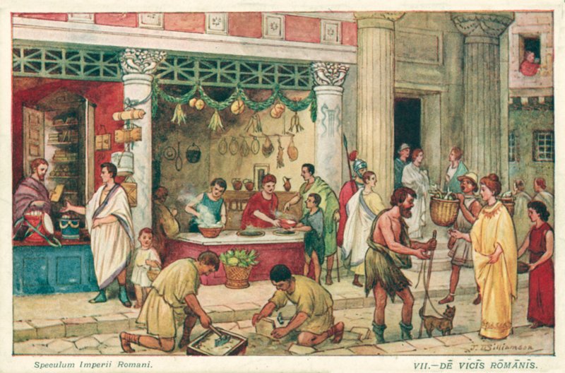 Ancient Roman Street Scene by J. Williamson