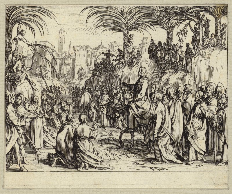 Jesus Christ Entering Jerusalem by Jacques (after) Callot