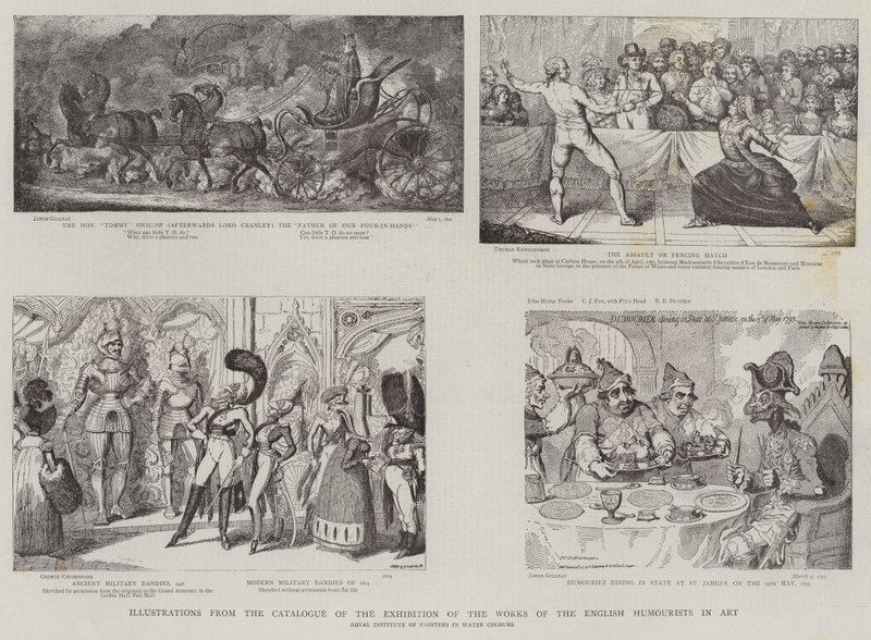 Illustration from the Catalogue of the Exhibition of the Works of the English Humourists in Art by James Gillray