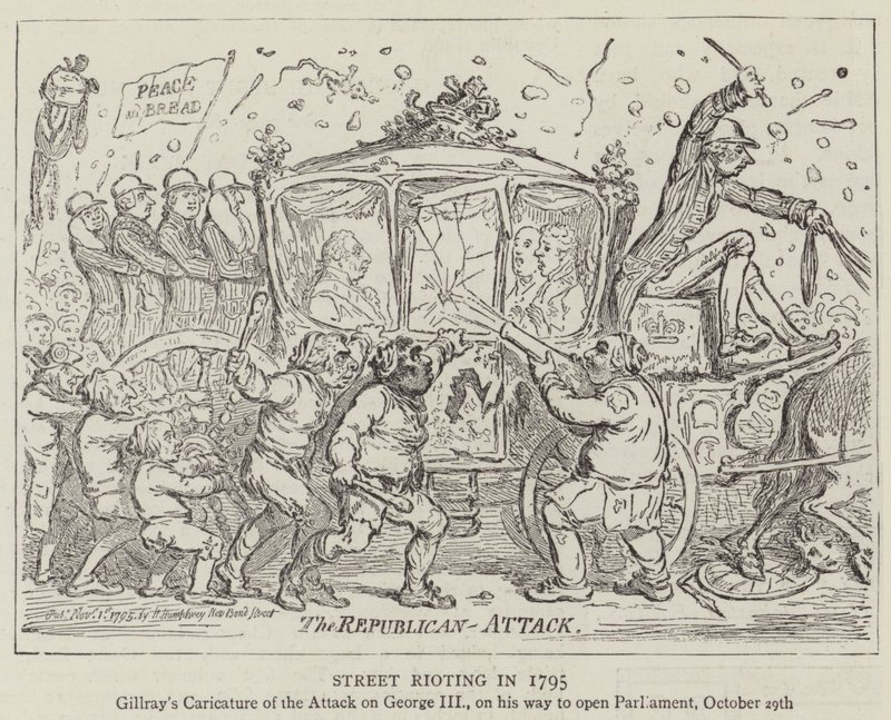 Street Rioting in 1795 by James Gillray