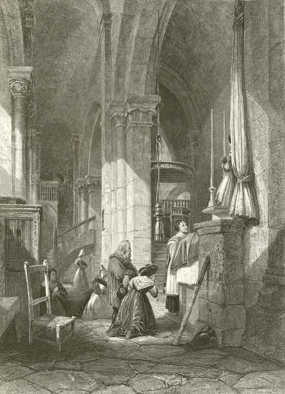 Church of Polignac, Auvergne by James Duffield Harding