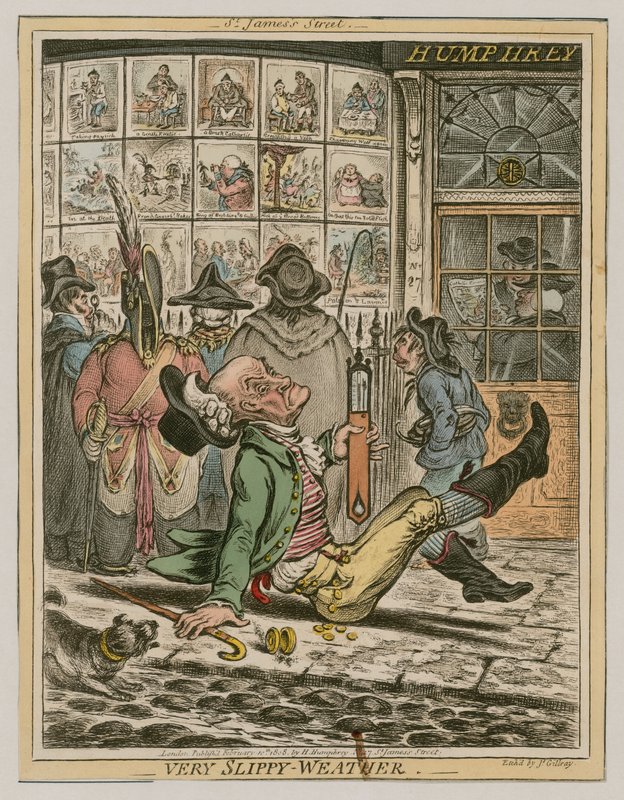 Very Slippery Weather by James Gillray