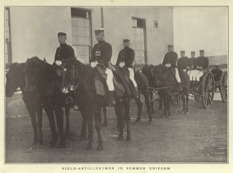 Field-Artillerymen in Summer Uniform by Japanese Photographer
