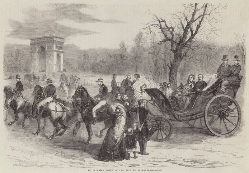 An Imperial Drive in the Bois de Boulogne by Jean Adolphe Beauce
