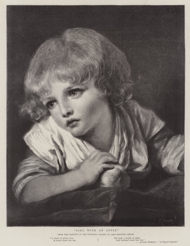Girl with an Apple by Jean Baptiste Greuze