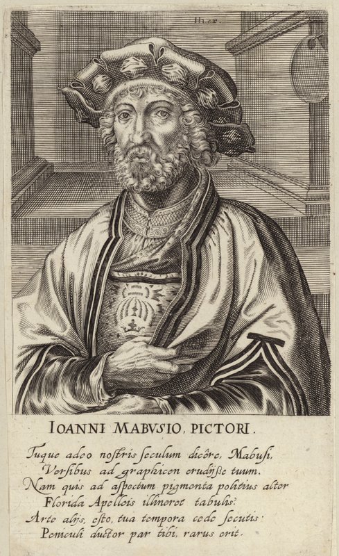 Portrait of Jan Mabuse by Johan Wierix