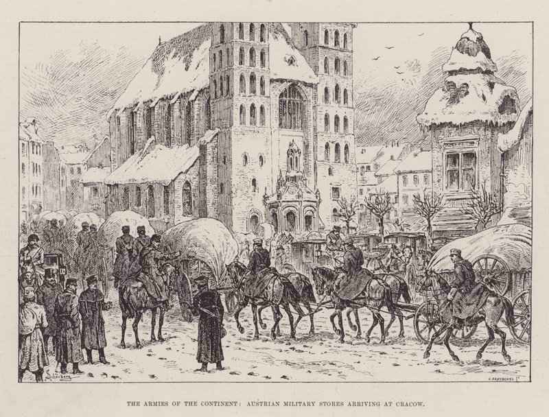 The Armies of the Continent, Austrian Military Stores arriving at Cracow by Johann Nepomuk Schonberg