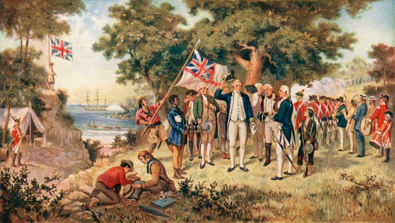 Captain Cook Taking Possession of the Australian Continent on Behalf of the British Crown, 1770 by John Alexander after Gilfillan
