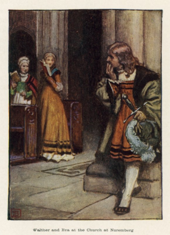 Walther and Eva at the Church at Nuremberg by John Byam Liston Shaw