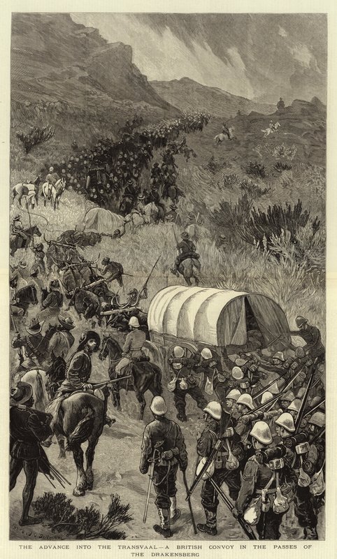 The Advance into the Transvaal, A British Convoy in the Passes of the Drakensberg by John Charles Dollman