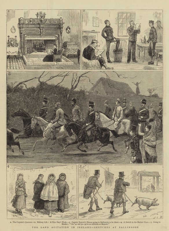 The Land Agitation in Ireland, Sketches at Ballinrobe by John Charles Dollman