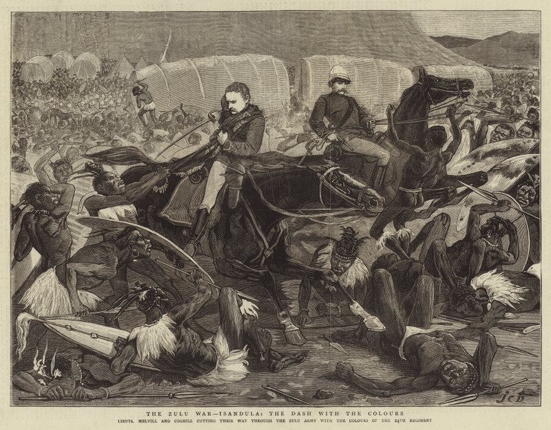 The Zulu War, Isandula, the Dash with the Colours by John Charles Dollman
