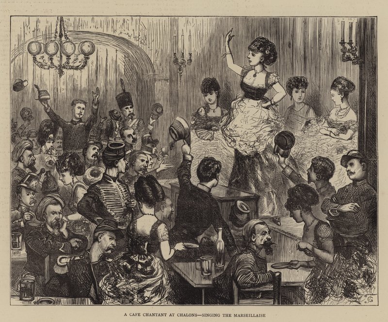 A Cafe Chantant at Chalons, Singing the Marseillaise by John Charlton