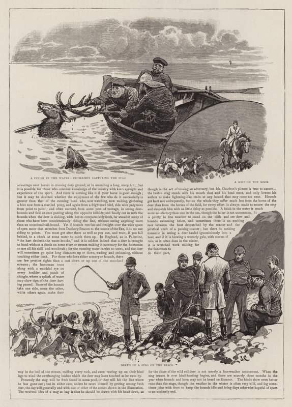 The Chase of the Wild Red Deer on Exmoor by John Charlton