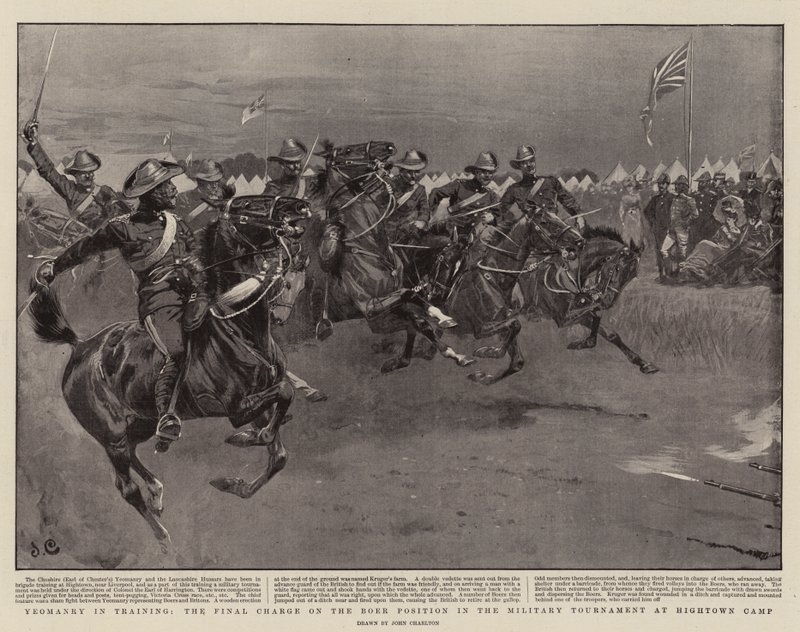 Yeomanry in Training, the Final Charge on the Boer Position in the Military Tournament at Hightown Camp by John Charlton